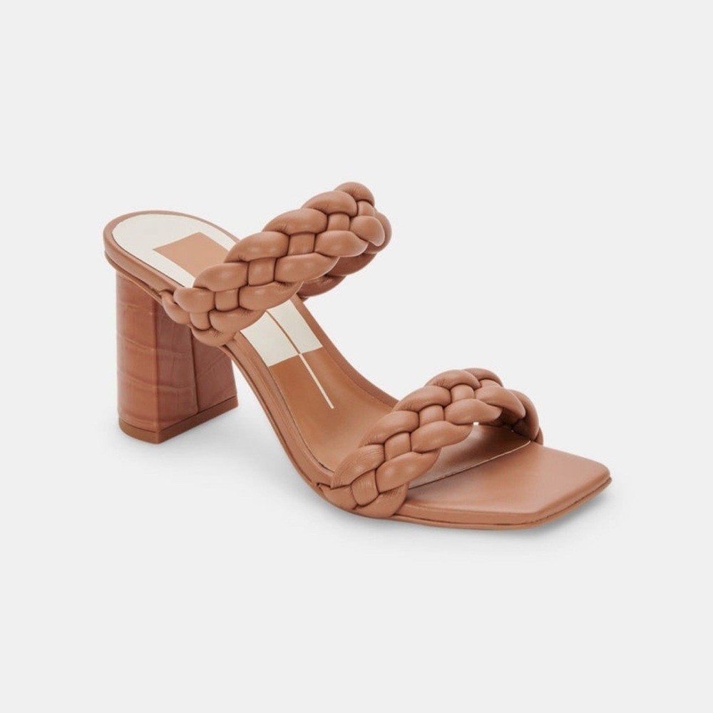 NEW Dolce Vita Paily Braided Heeled Sandals Tan sz 6
